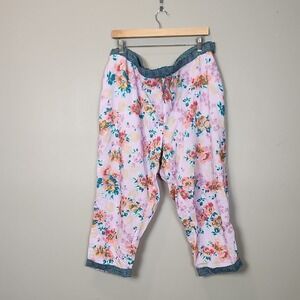 Sundance 100% Cotton Floral Pajama Bottoms Size Petite XL